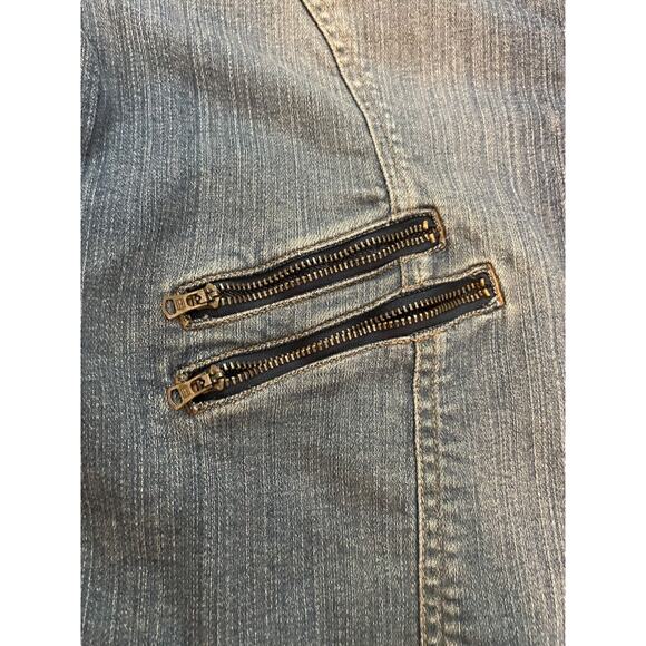 Tommy Hilfiger Size 14 Blue Denim Blazer Jean Jacket Y2K - Picture 4 of 8